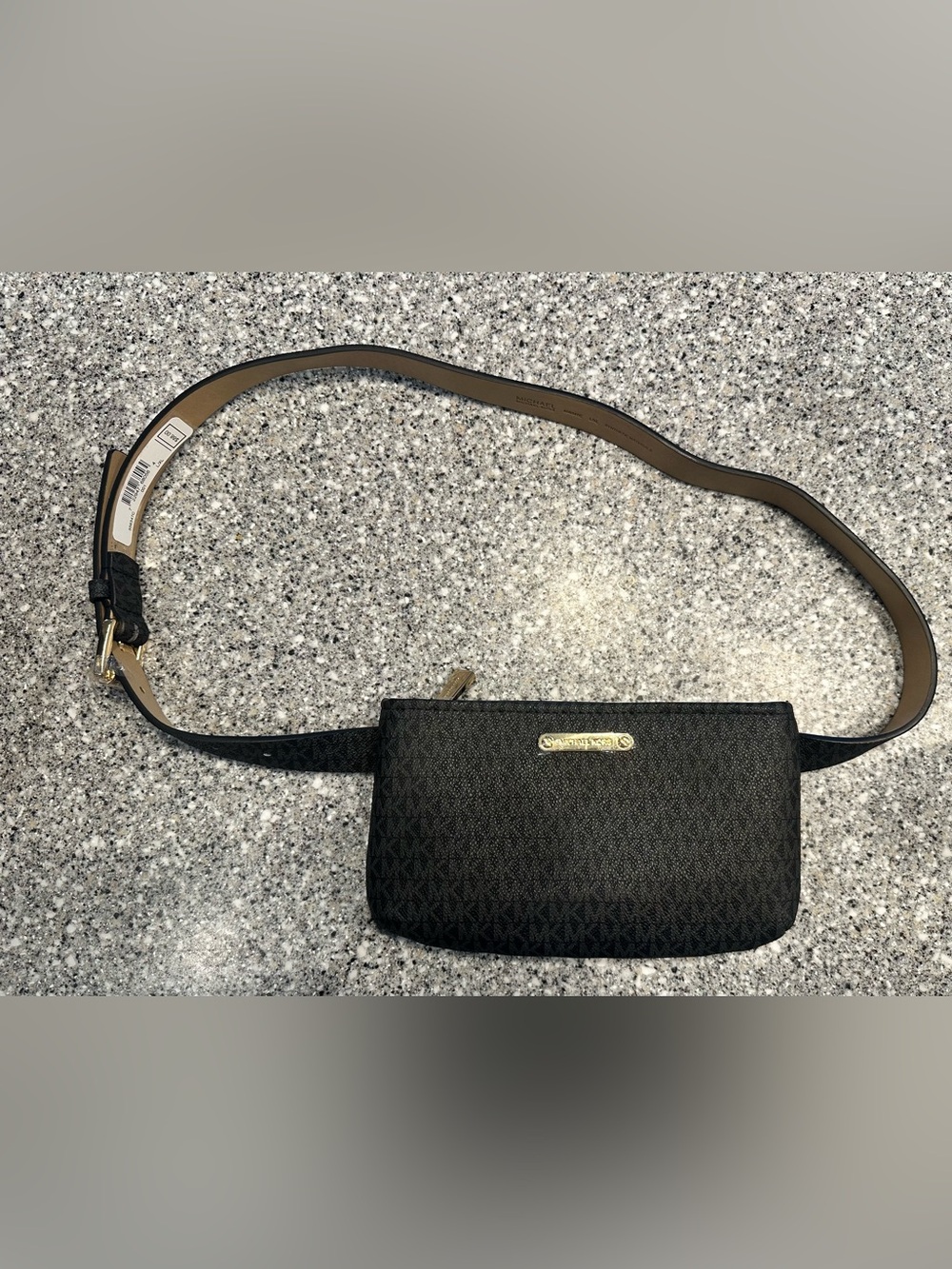 New! Michael Kors Black & Brown Signature Crossbody Belt Bag